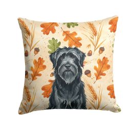 Black Briard Heirloom Fall Throw Pillow Decorative Indoor Outdoor Accent Cushion for Couch, Bed or Patio, 18Hx18W