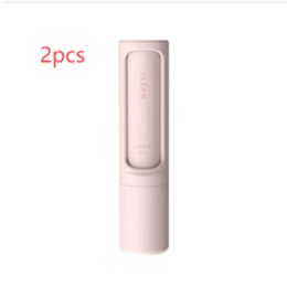 2-1 Reusable Pet Hair Remover Brush Lint Roller Portable Effective Self Cleaning Tool for Cat Dog Fur Hair Dust Removal Brush (Option: Pink 2pcs)