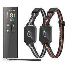 2-in-1 Dog Shock and Bark Collar Dog Training Collar with Remote 1/2/3 Collars(Options) Rechargeable IP68 Waterproof with 3 Channels for Medium a (Type: With 2 Collar)