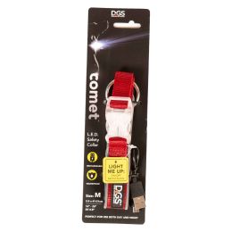 DGS Pet Products Comet Rechargeable Light Up Dog Collar Small Red 13.5" - 16" x 0.6" (Color: Red, size: medium)